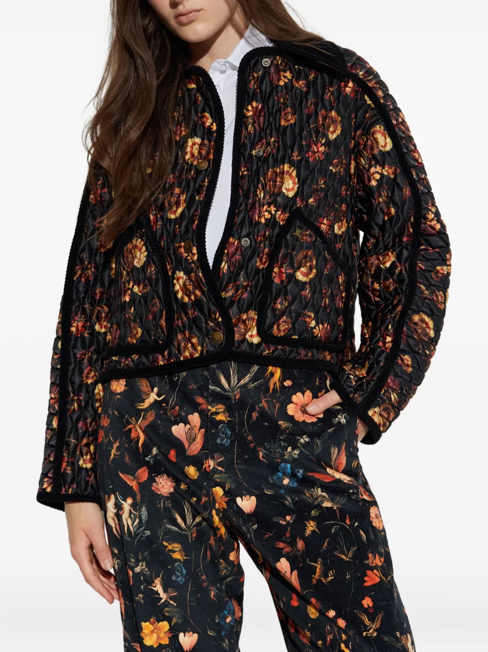 Burberry Jack met bloemenprint Zwart