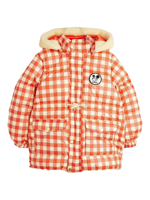 Mini Rodini chamarra capitonada con cuadros estampados