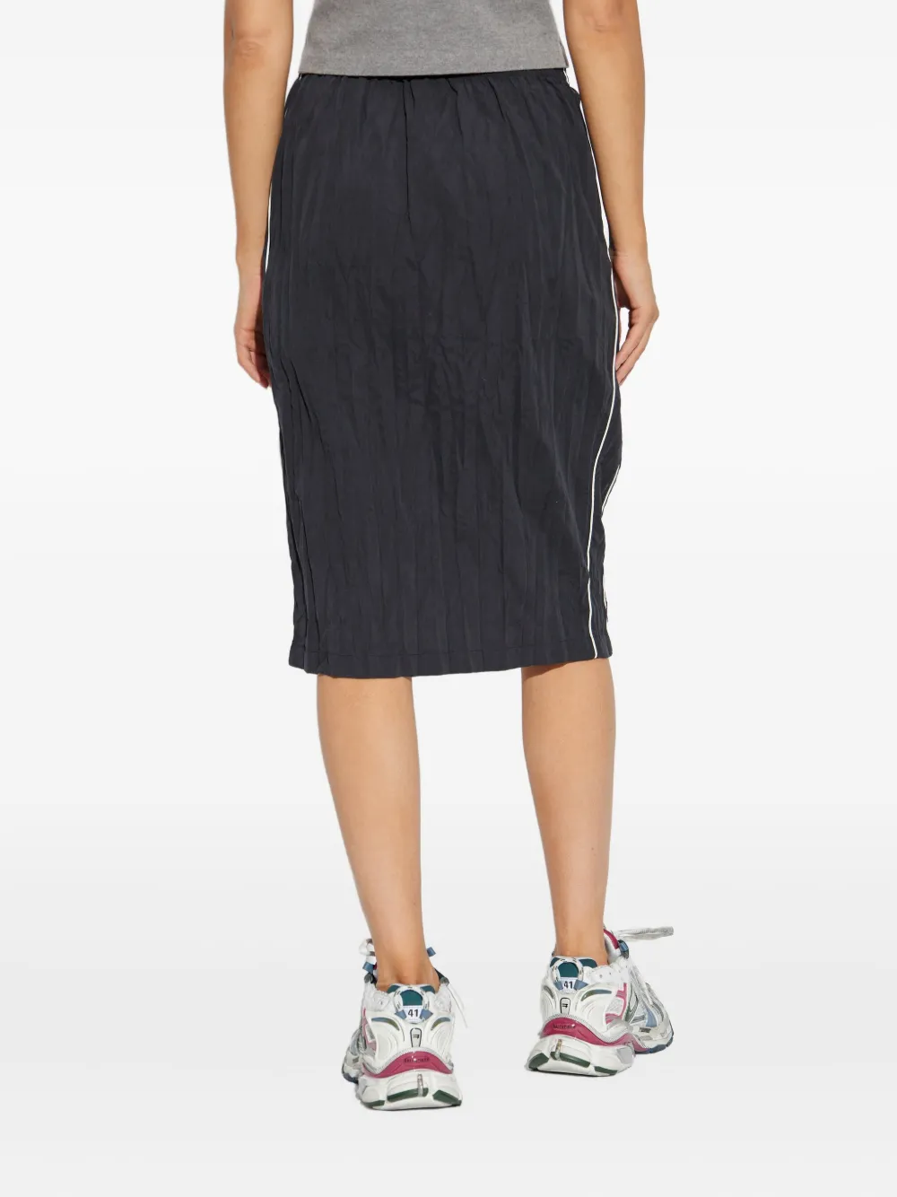 Balenciaga Pleated Midi Skirt In Blue