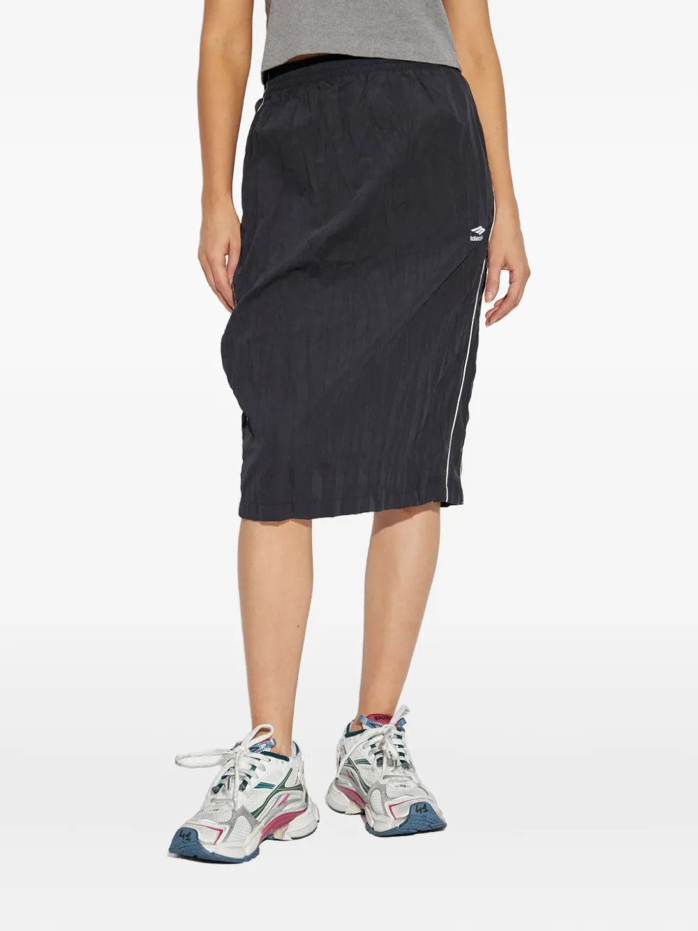 Balenciaga Pleated Midi Skirt In Blue