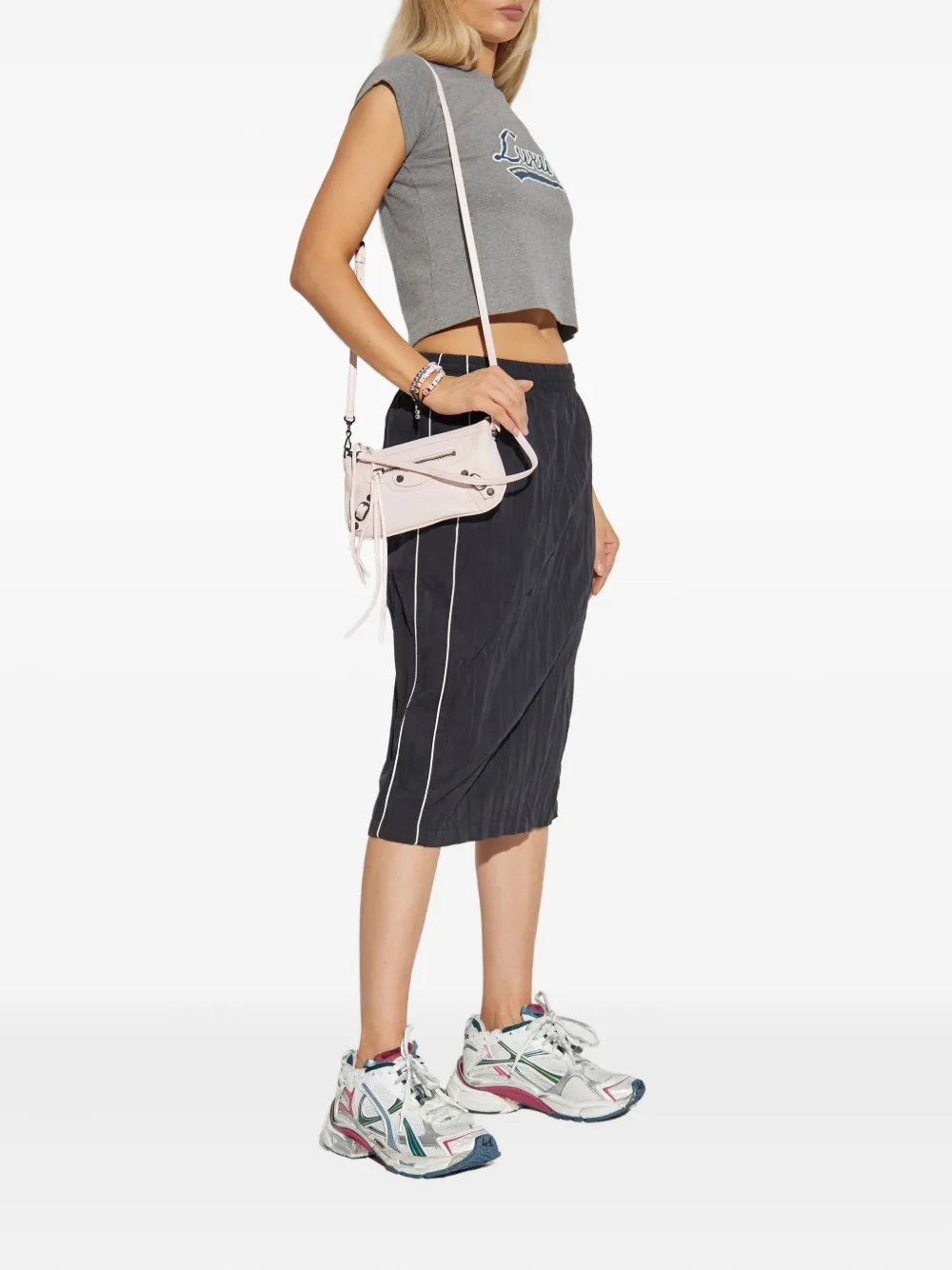 Balenciaga pleated midi skirt - Zwart