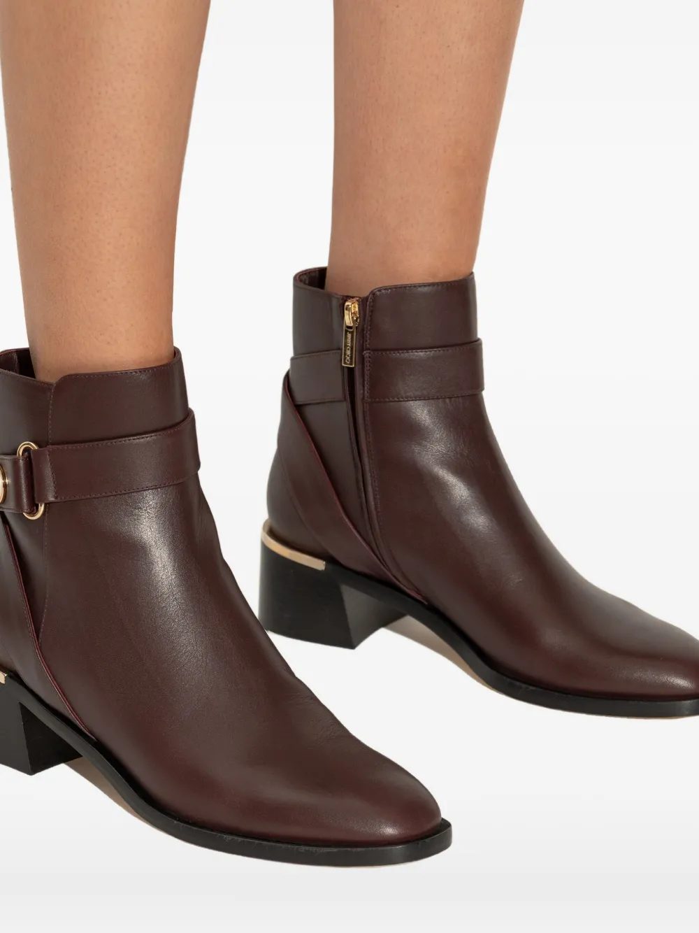 Jimmy Choo 45mm Noor ankle boots DEEP MERLOT