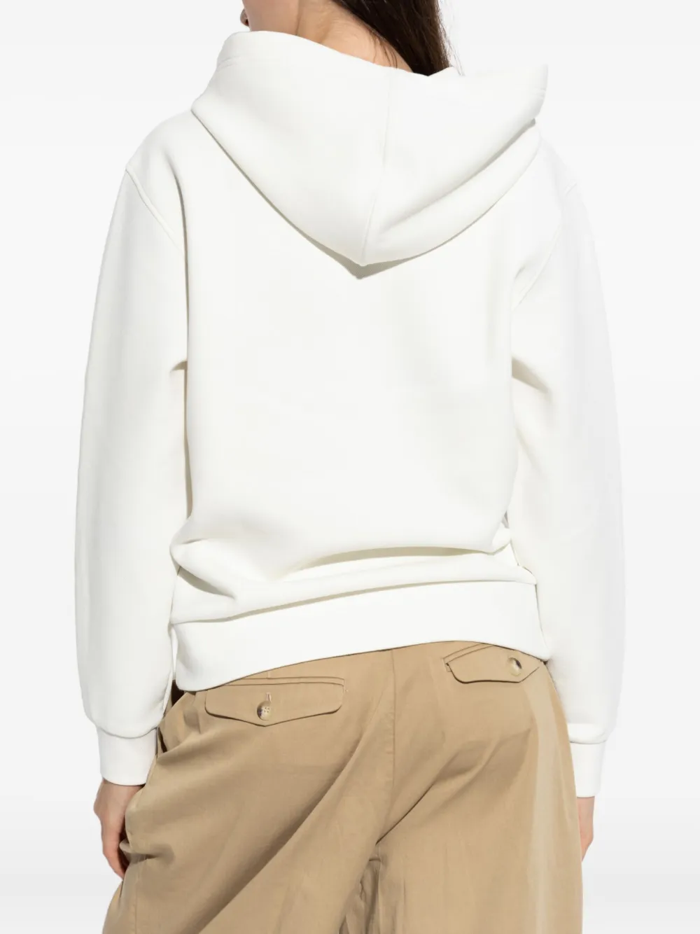 Lacoste Hoodie met geborduurd logo Wit