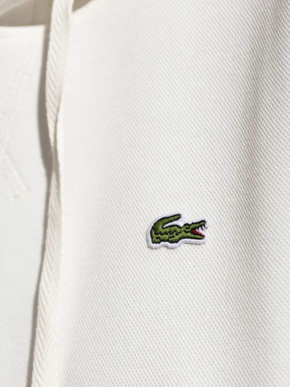 Lacoste Hoodie met geborduurd logo Wit