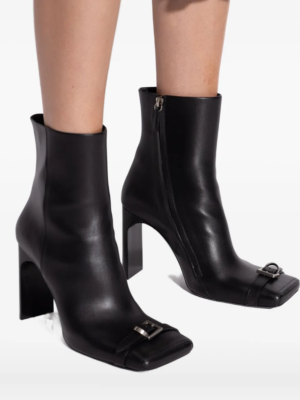 Balenciaga Bel Air laarzen met vierkante neus en gespdetail Zwart