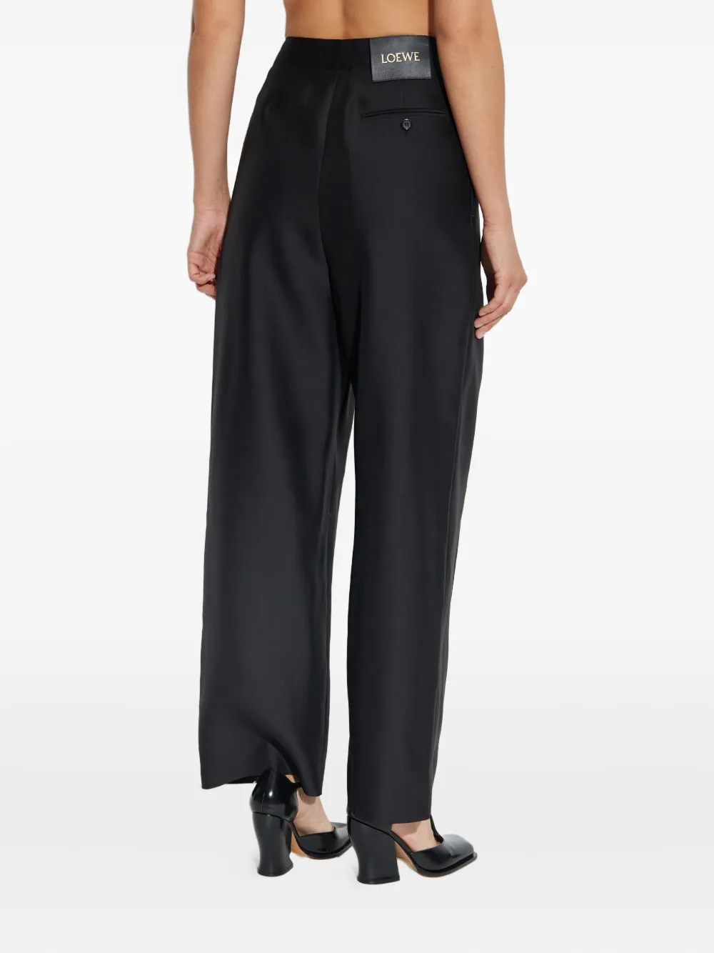 Loewe Belted Elastic-waist Trousers In Black