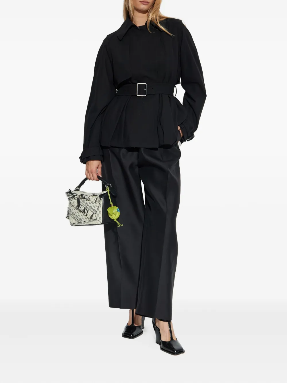 LOEWE belted elastic-waist trousers - Zwart