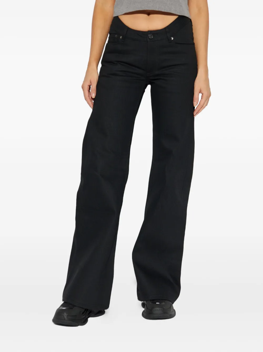 Balenciaga Broek met riemlussen Zwart
