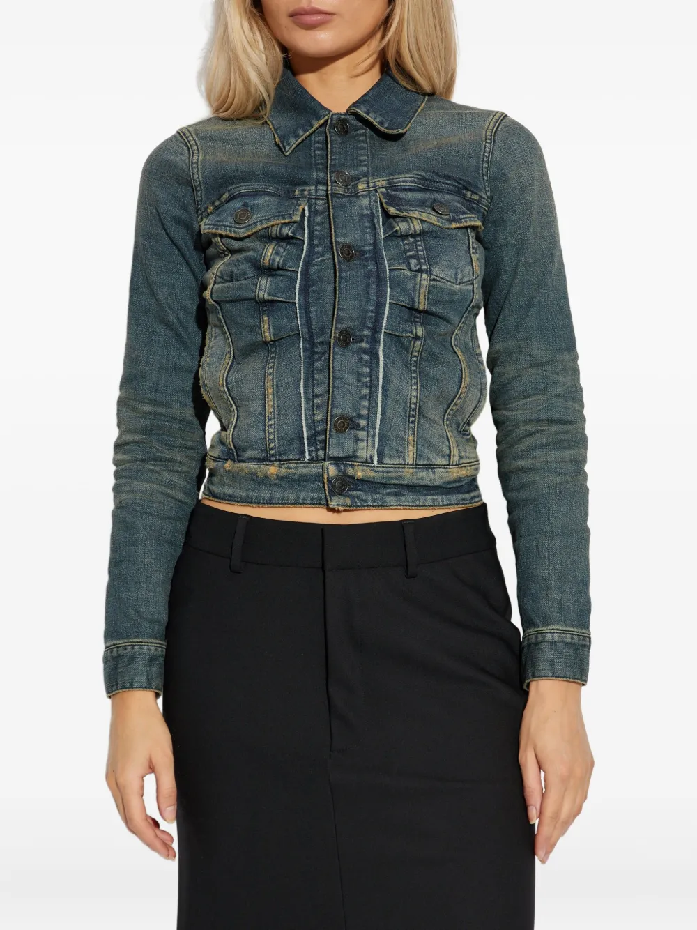 Balenciaga Button-fastening Denim Jacket In Blue