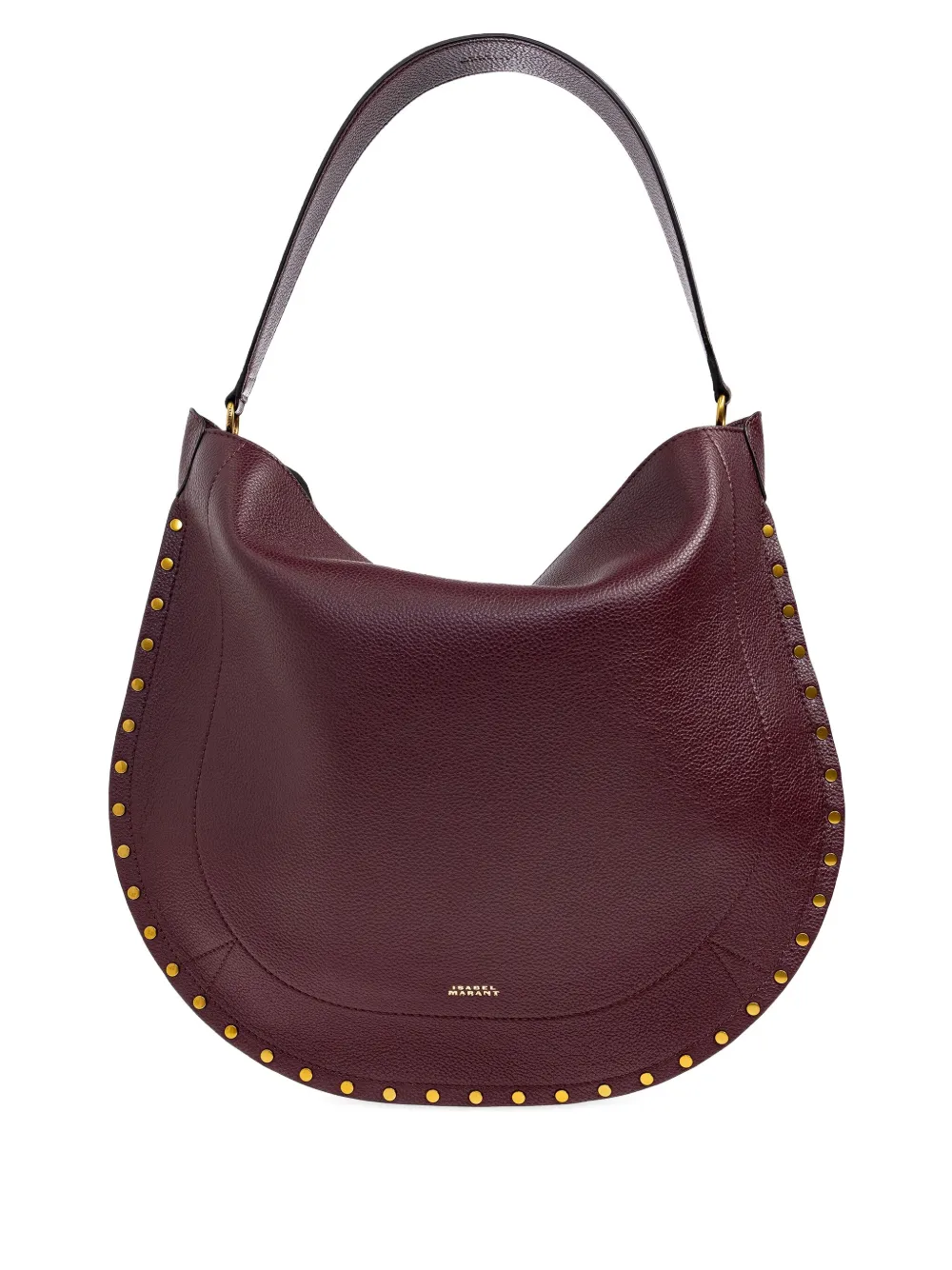 Isabel Marant Oskan Studded Shoulder Bag In Burgundy