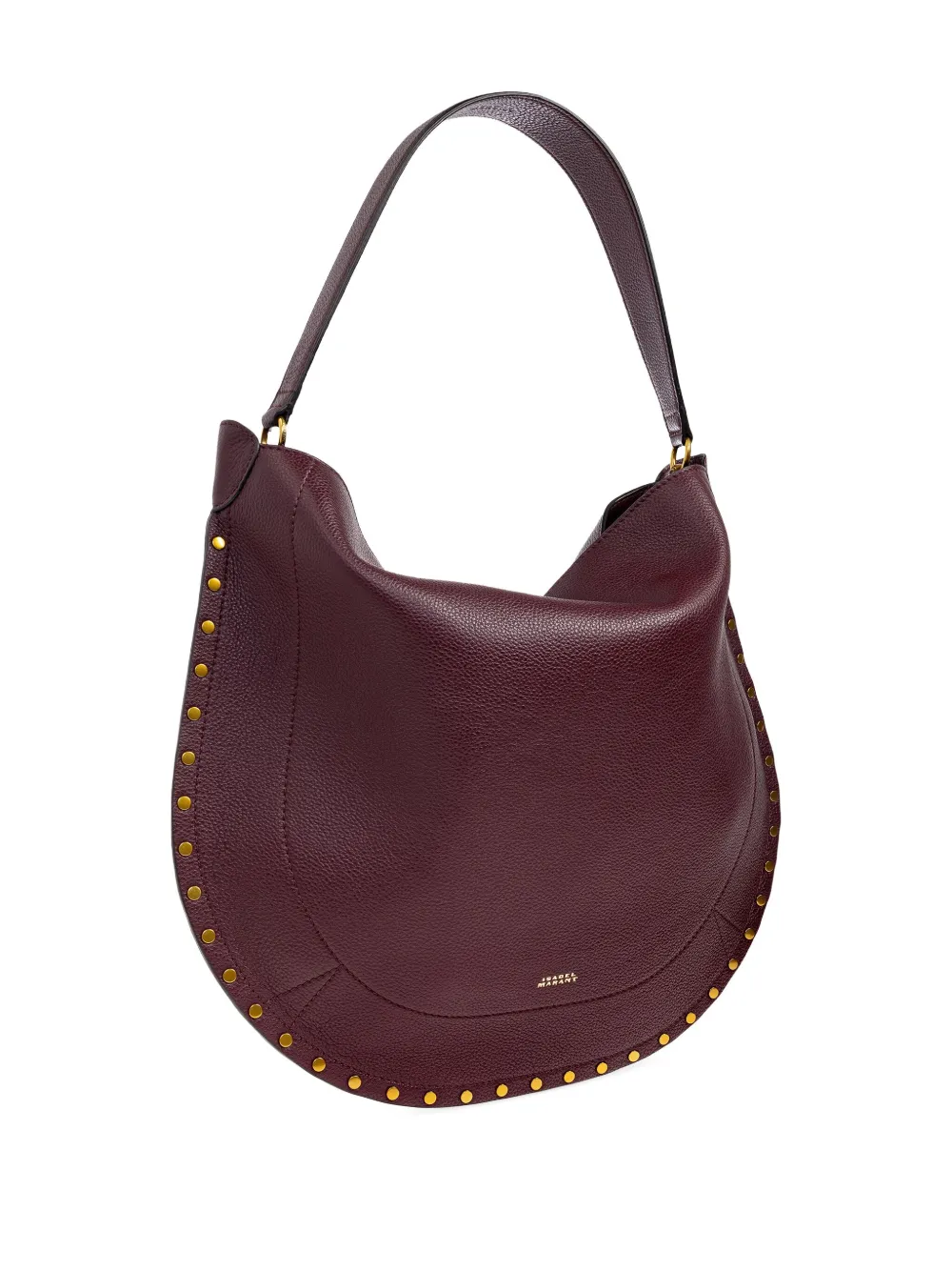 Isabel Marant Oskan Studded Shoulder Bag In Burgundy