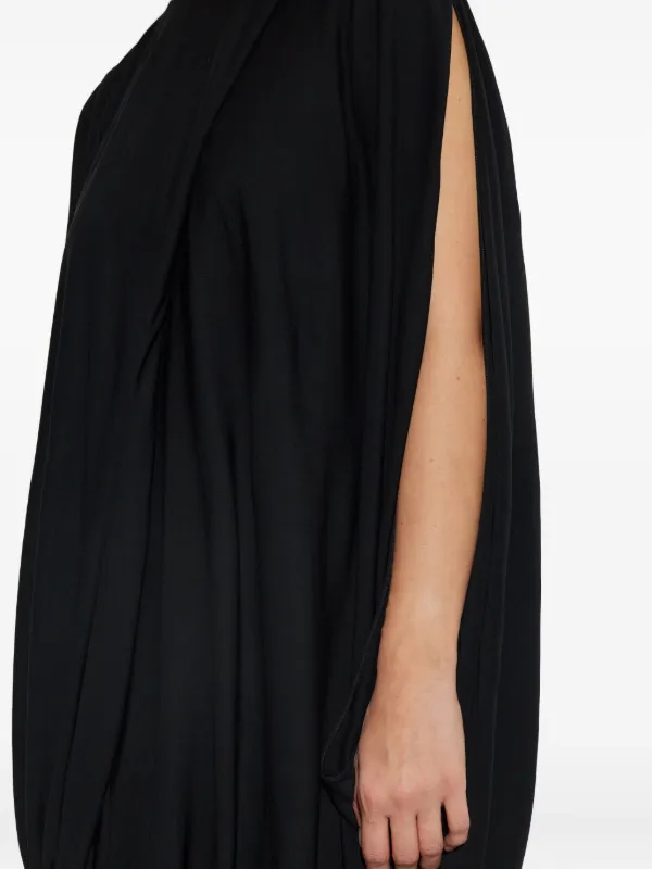 LOEWE Draped Bubble Mini Dress | Black | FARFETCH