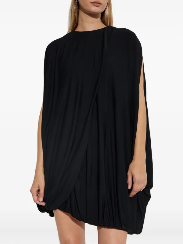 LOEWE Draped Bubble Mini Dress | Black | FARFETCH