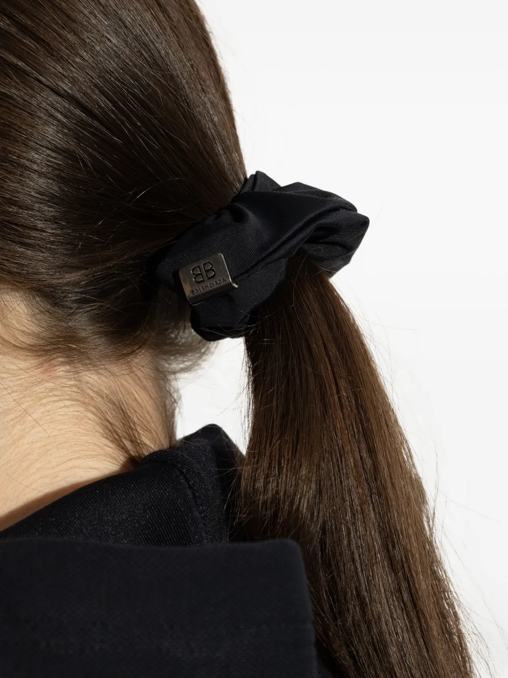 Balenciaga Scrunchie met logopatch Zwart