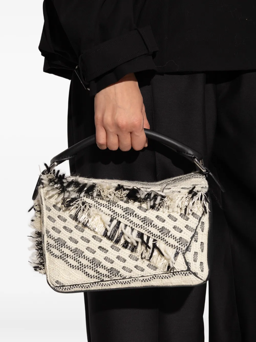 LOEWE x Albers Puzzle shopper met franje - Beige