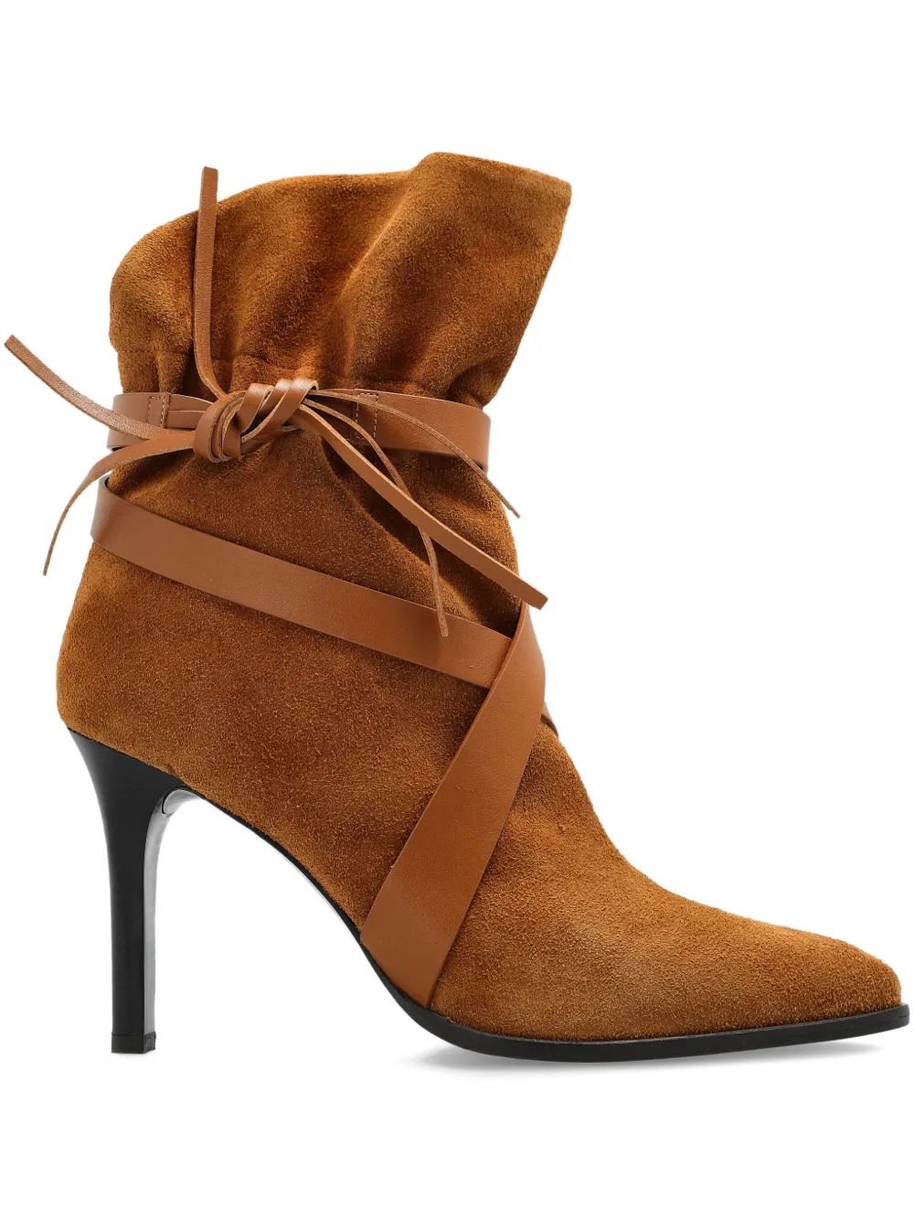 ISABEL MARANT 100mm suede wrap-tie ankle boots Brown