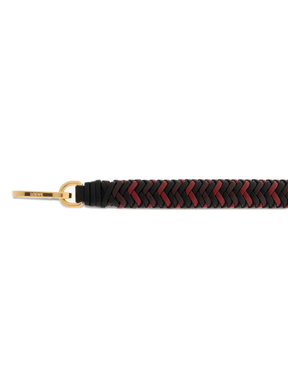 Loewe Braided Leather Bag Strap In Black