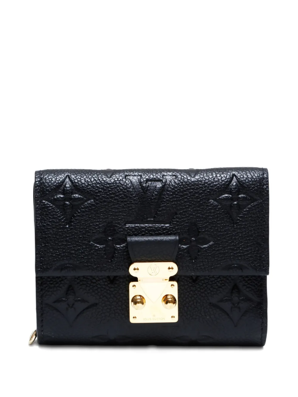 Pre-owned Louis Vuitton 2020s Monogram Portefeuille Compact Wallet In Black