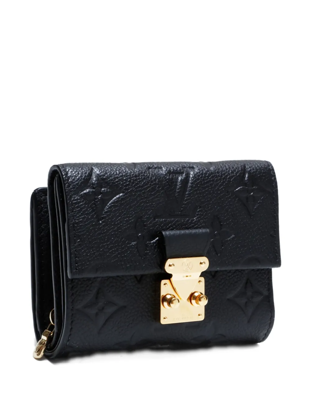 Pre-owned Louis Vuitton 2020s Monogram Portefeuille Compact Wallet In Black