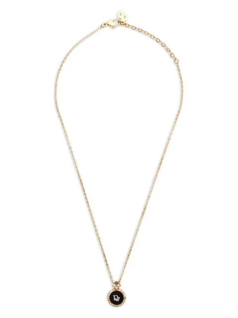 Christian Dior Pre-Owned 1980s logo-plaque necklace