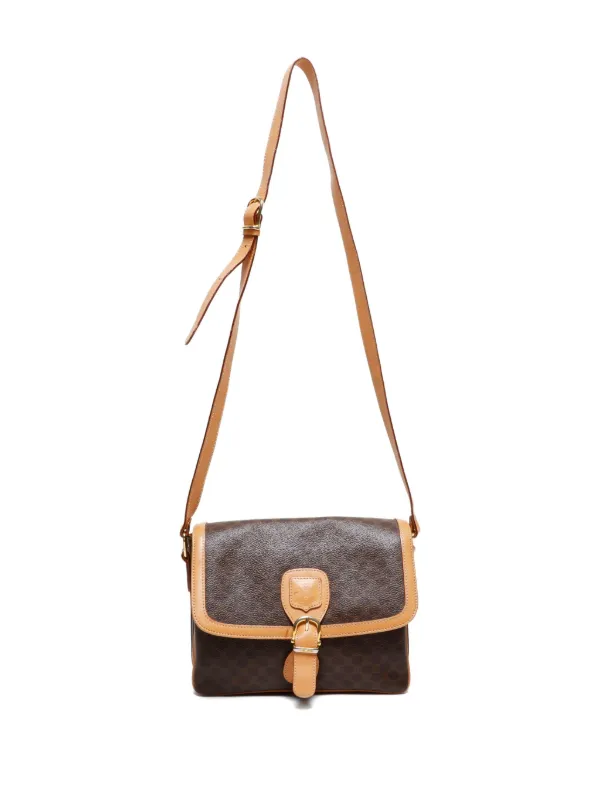 Celine Pre-Owned 1990s Macadam Shoulder Bag Brown FARFETCH HK