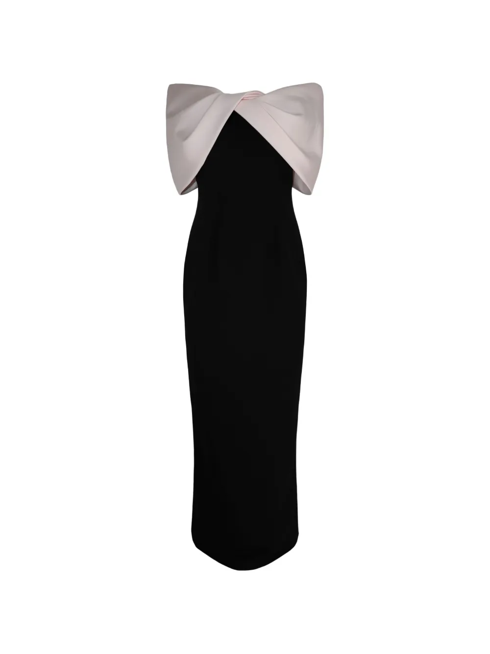 Pamella Roland Mikado-neckline maxi dress - Nero