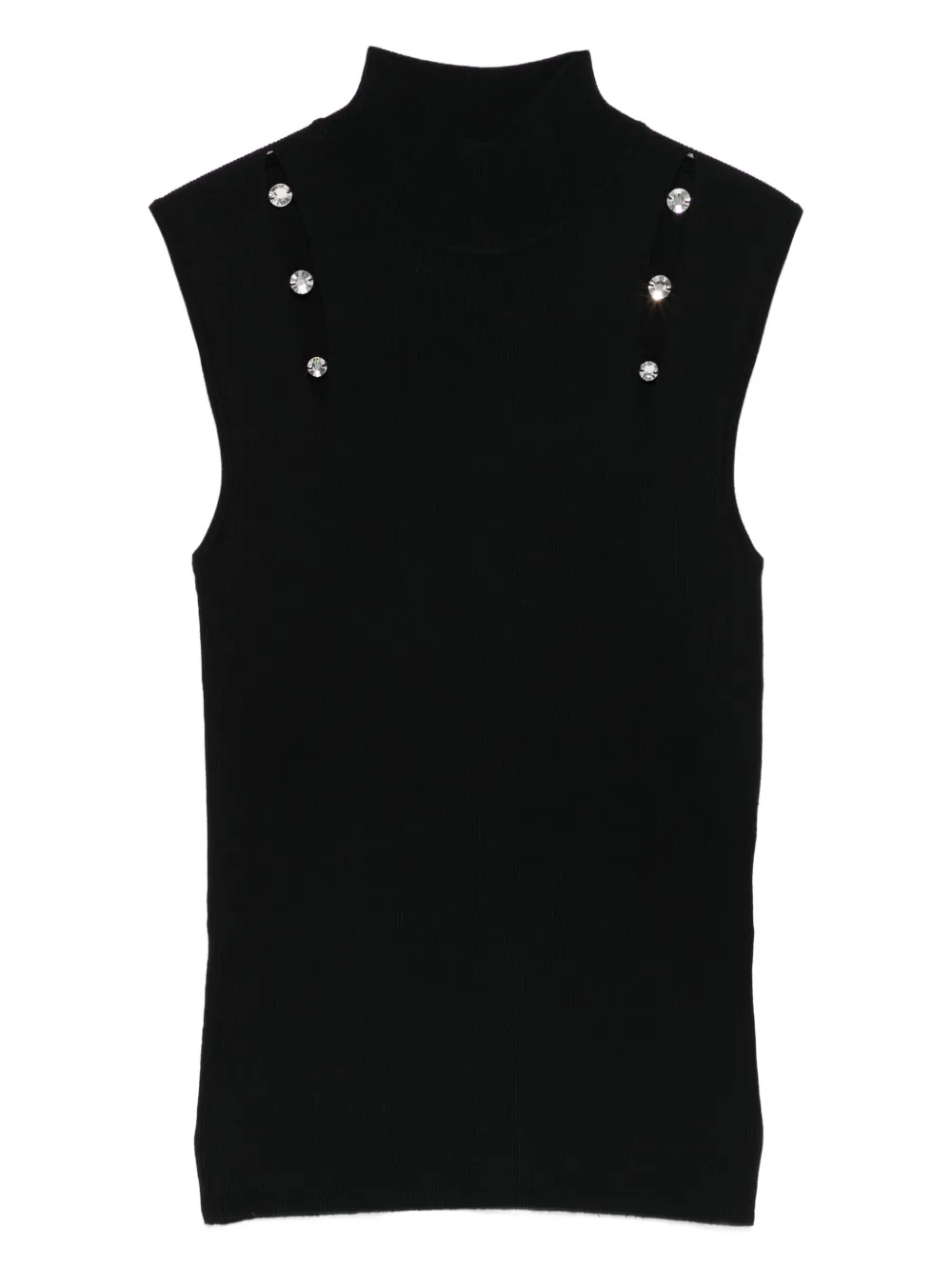 Liu •jo High-neck Crystal-embellished Top In Black