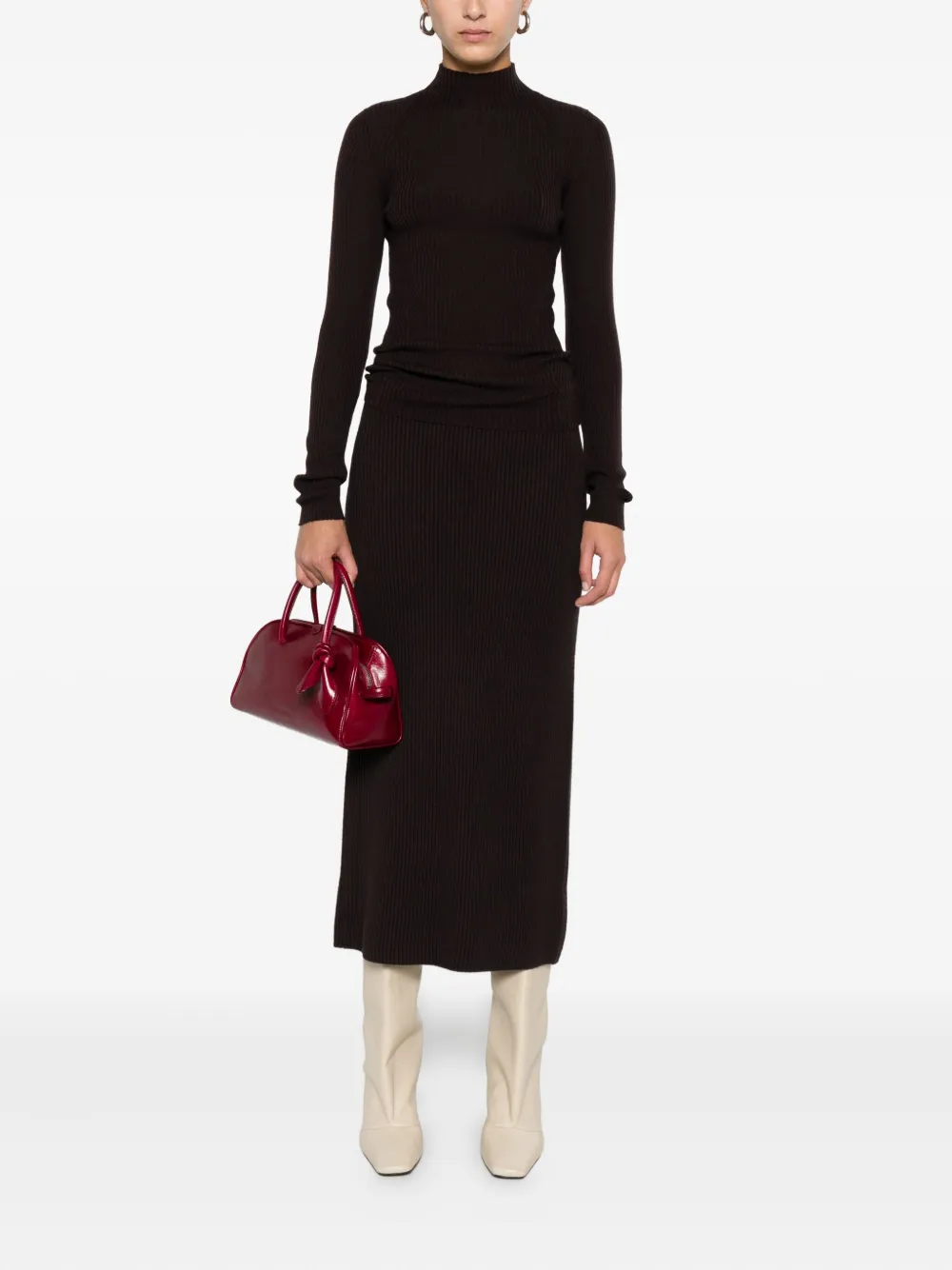 Twinset Ribbed-knit Jumper In Black
