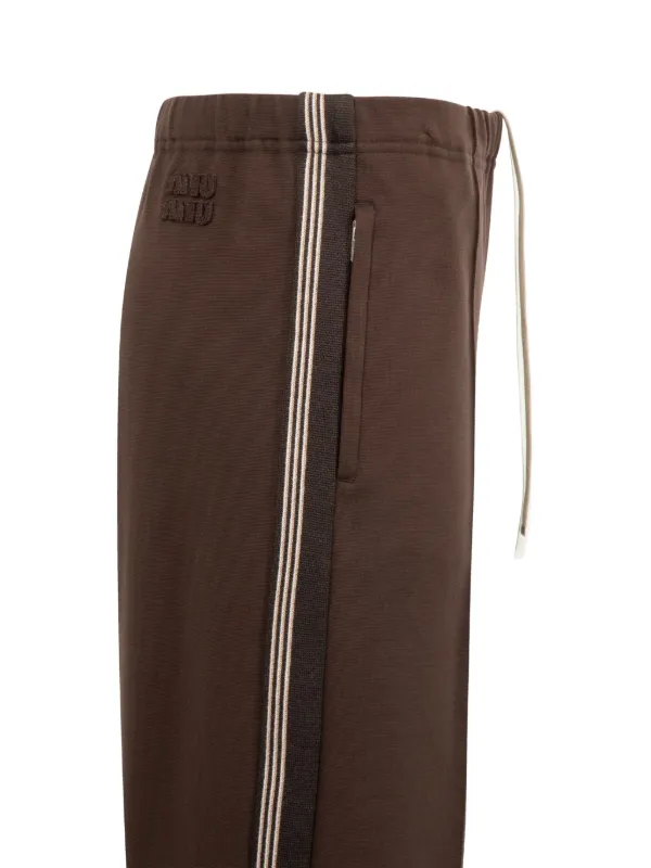 miuページ Miu Miu side-stripe Trousers | Brown | FARFETCH RO
