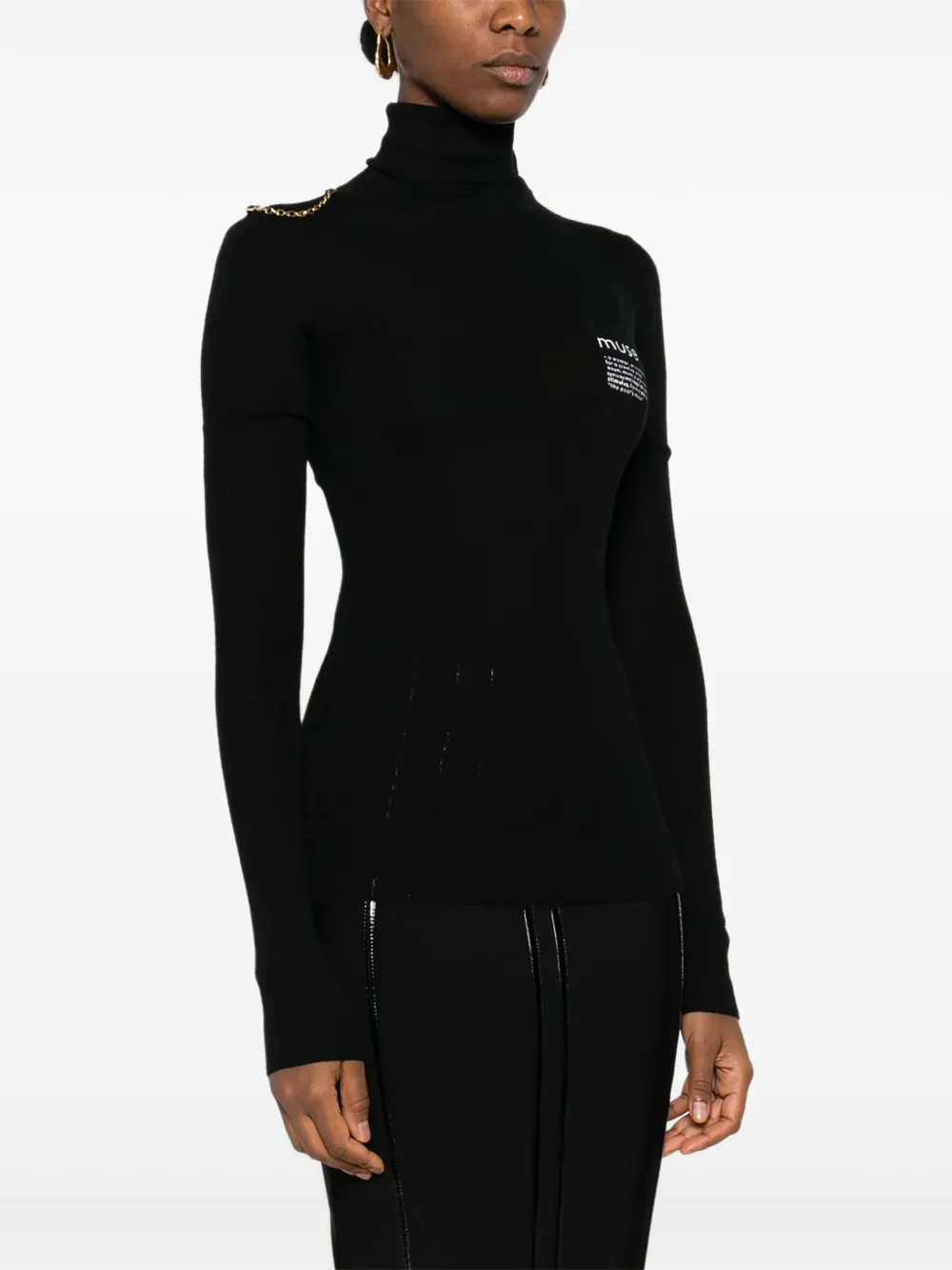 Elisabetta Franchi Coltrui met logopatroon Zwart