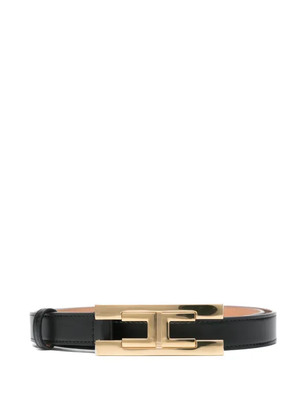 【最終お値下げ】ELISABETTA FRANCHI ブラック　ゴールドバックル Elisabetta Franchi バックル レザーベルト | ブラック | FARFETCH JP