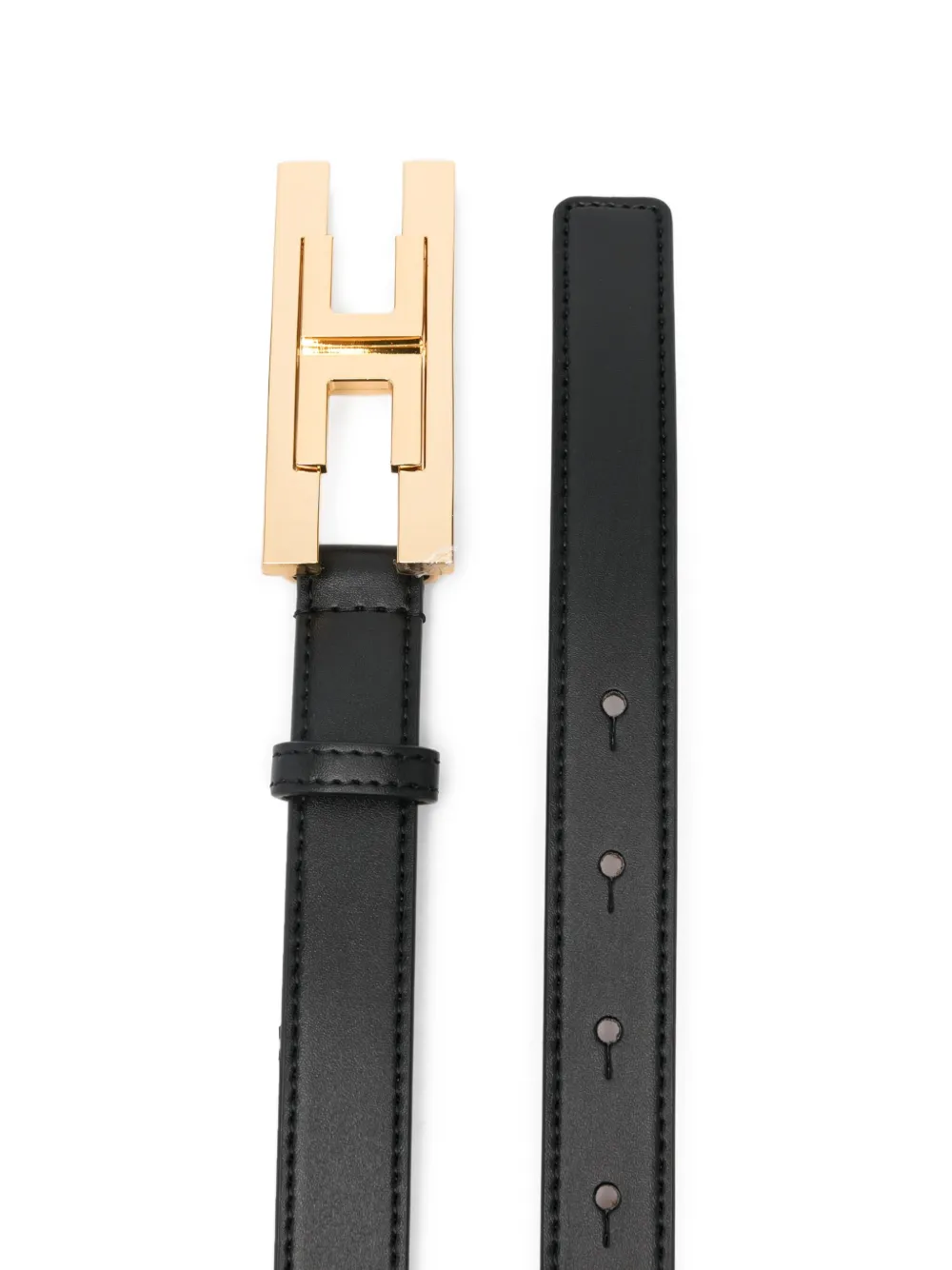Elisabetta Franchi Buckle Leather Belt In Black