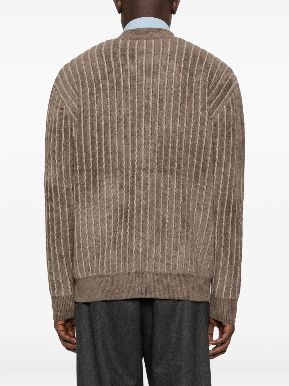 Drôle De Monsieur Drole De Monsieur Striped Cardigan With Logo In Black
