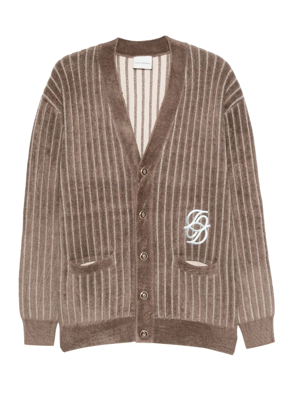 Drôle De Monsieur Drole De Monsieur Striped Cardigan With Logo In Black