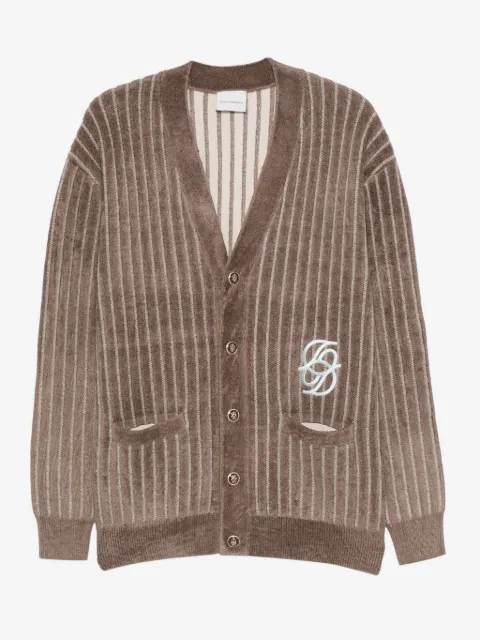 Drôle De Monsieur striped embroidered cardigan
