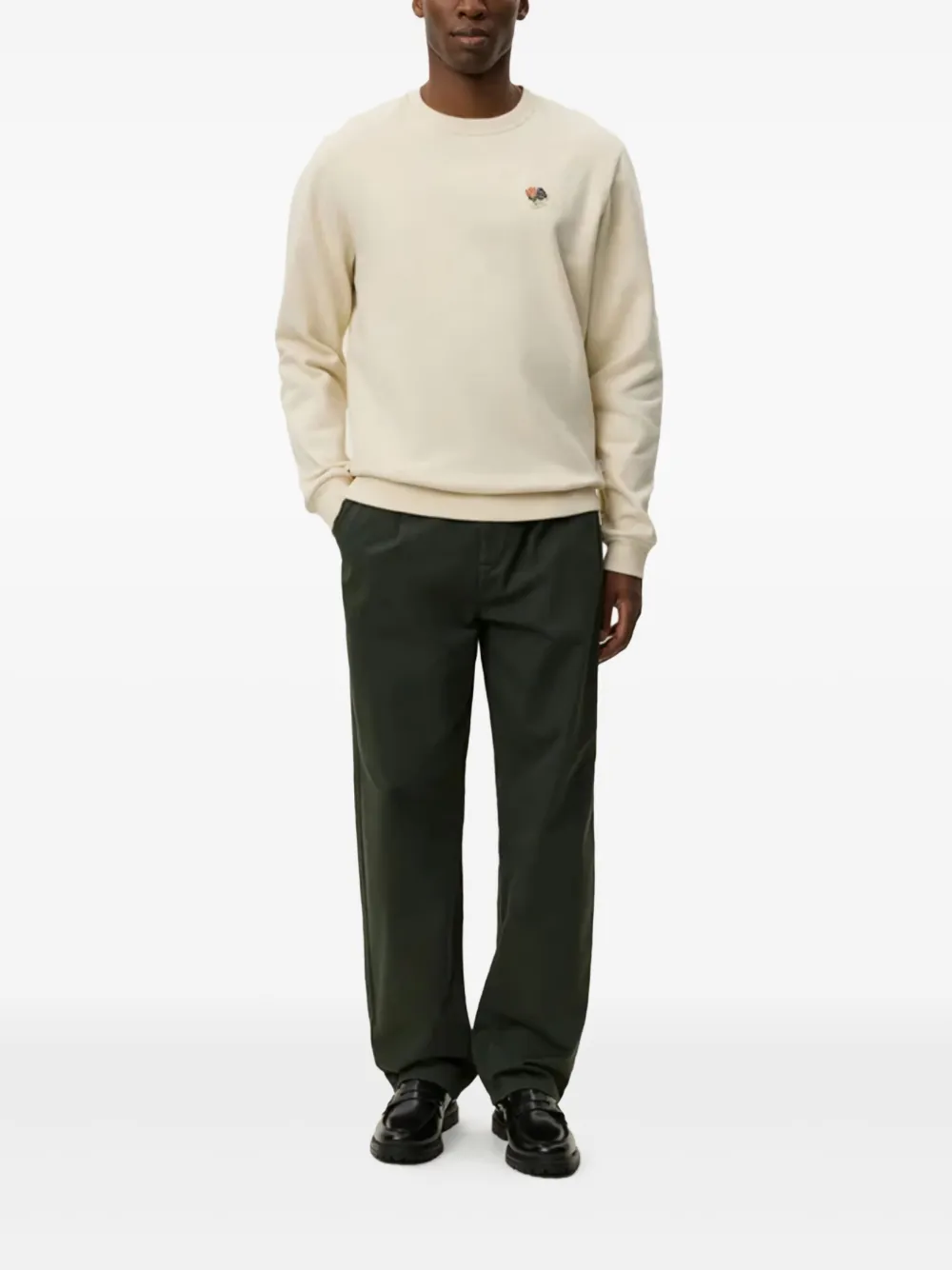 Les Deux floral-embroidered crew-neck sweatshirt - Wit