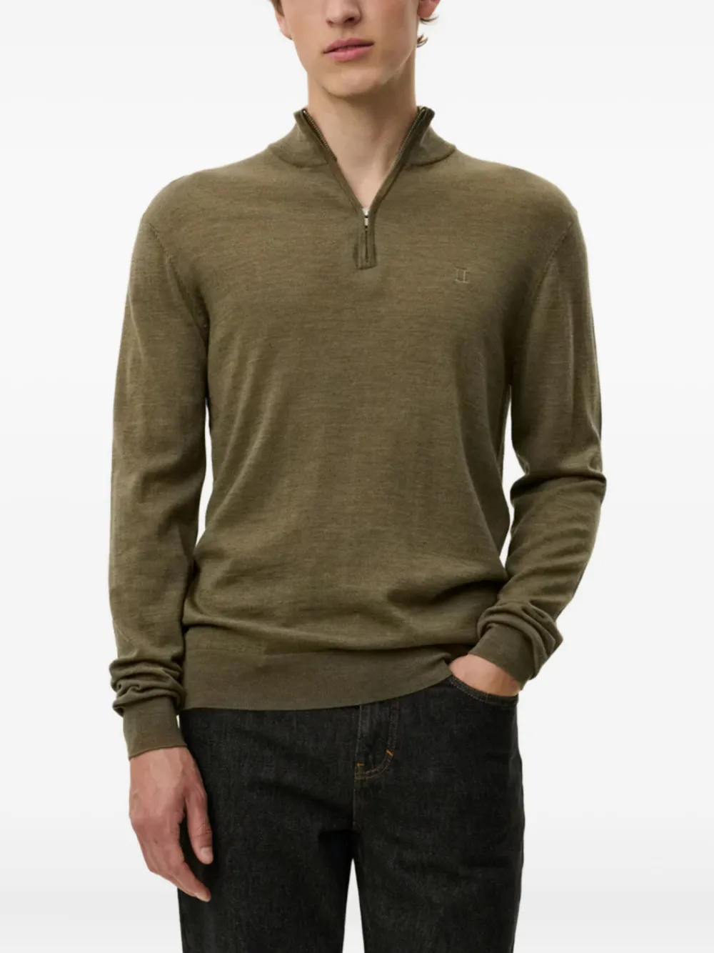  Les Deux Greyson Half-zip Jumper - Green 