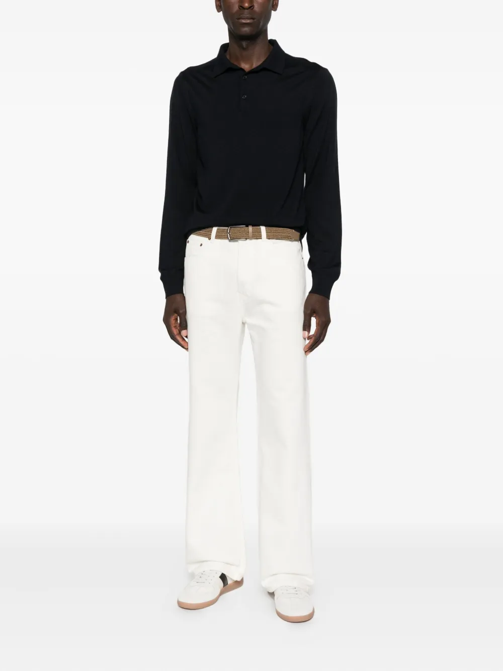 BOSS Poloshirt met lange mouwen - Blauw