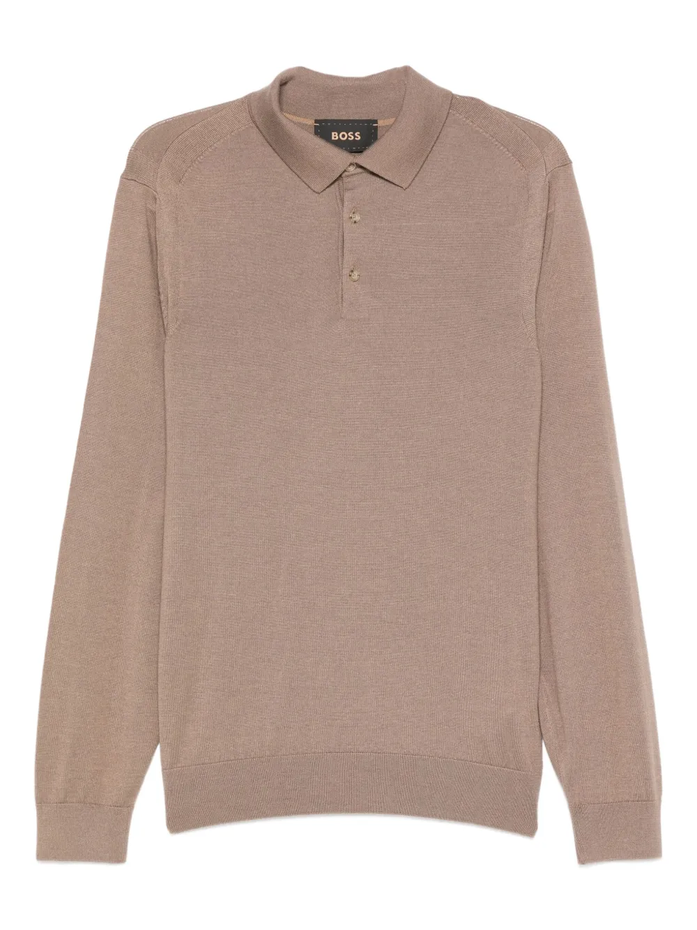 BOSS buttoned long-sleeve polo shirt | Brown | Image 1