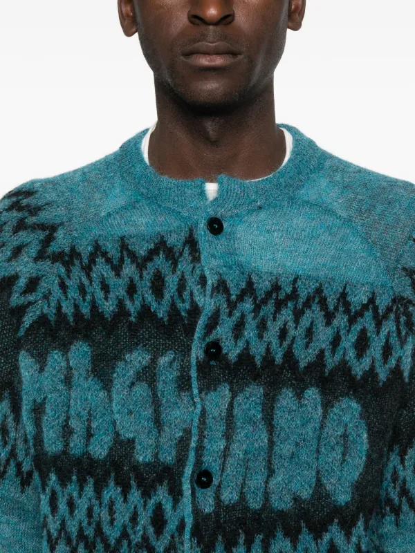 Magliano Patterned Buttoned Cardigan | Blue | FARFETCH CA