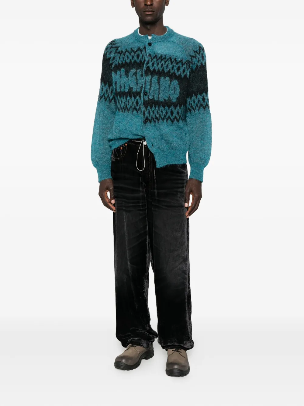 Magliano Patterned Buttoned Cardigan In Blue