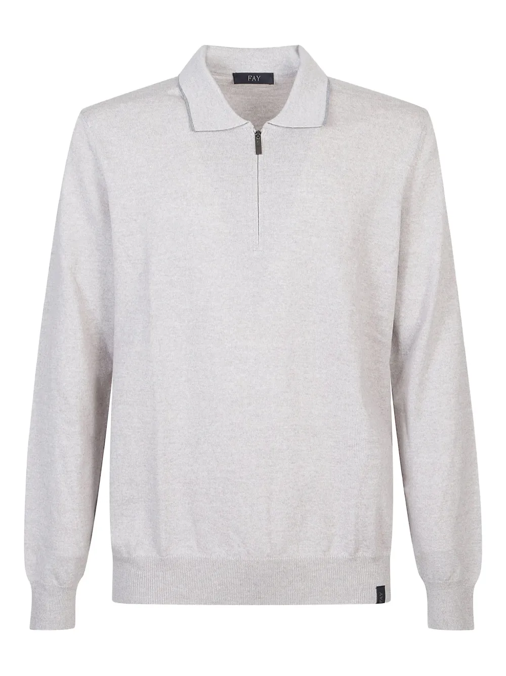 Fay Zip-front Polo Shirt In Neutral
