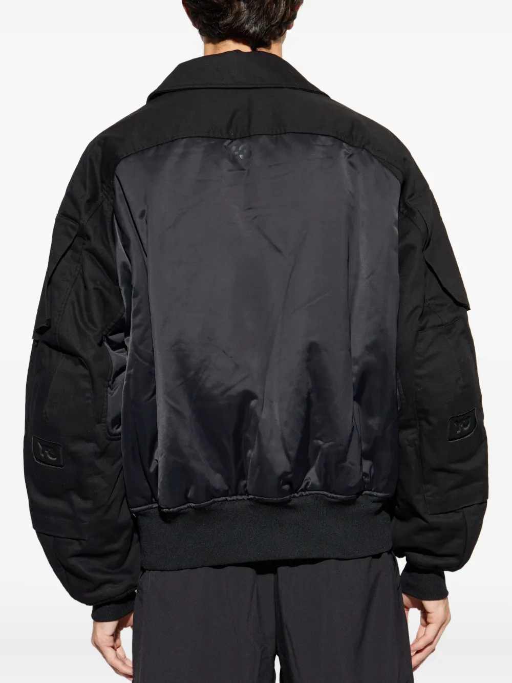 Y-3 Contrast-panel Bomber Jacket In Black