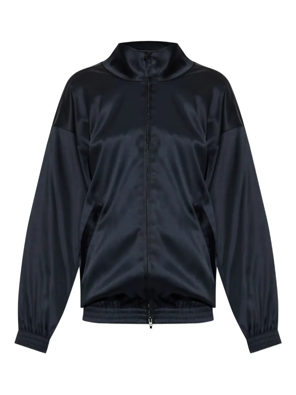 Balenciaga satin zip-up bomber jacket - Black