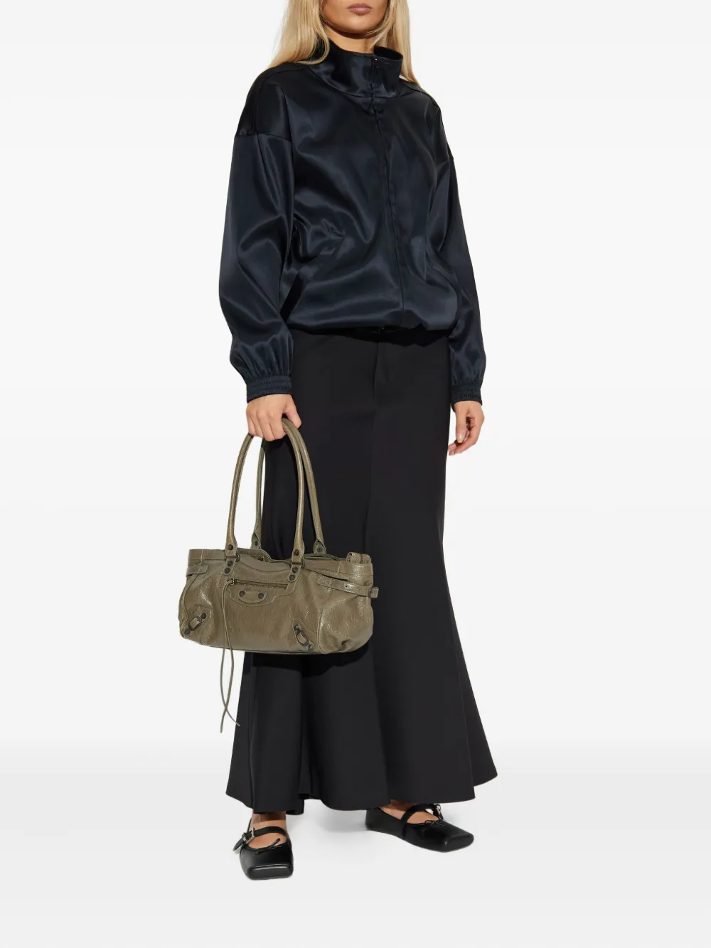 Balenciaga Satijnen bomberjack Zwart