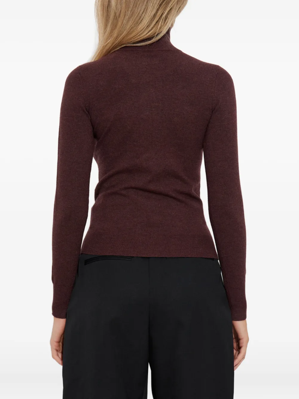 Isabel Marant Cecile High-neck Zip-front Cardigan In Burgundy