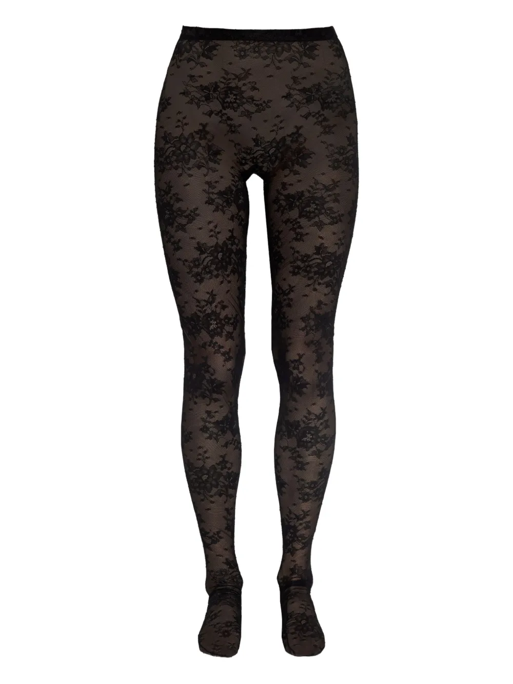 Balenciaga floral-lace tights - Black