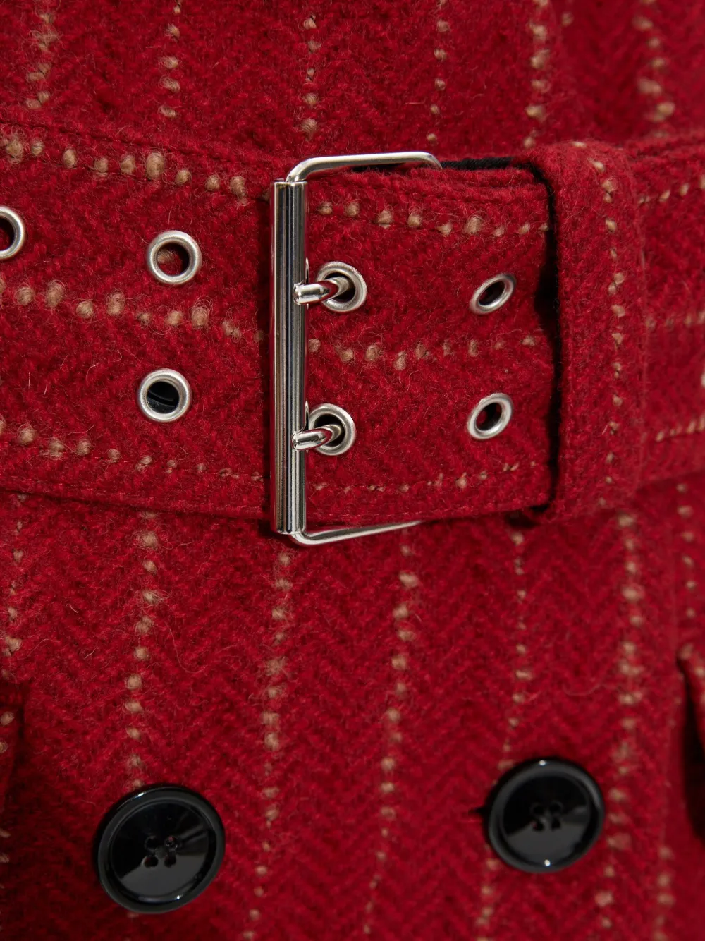 Isabel Marant Pinstripe Belted Jacket In Red