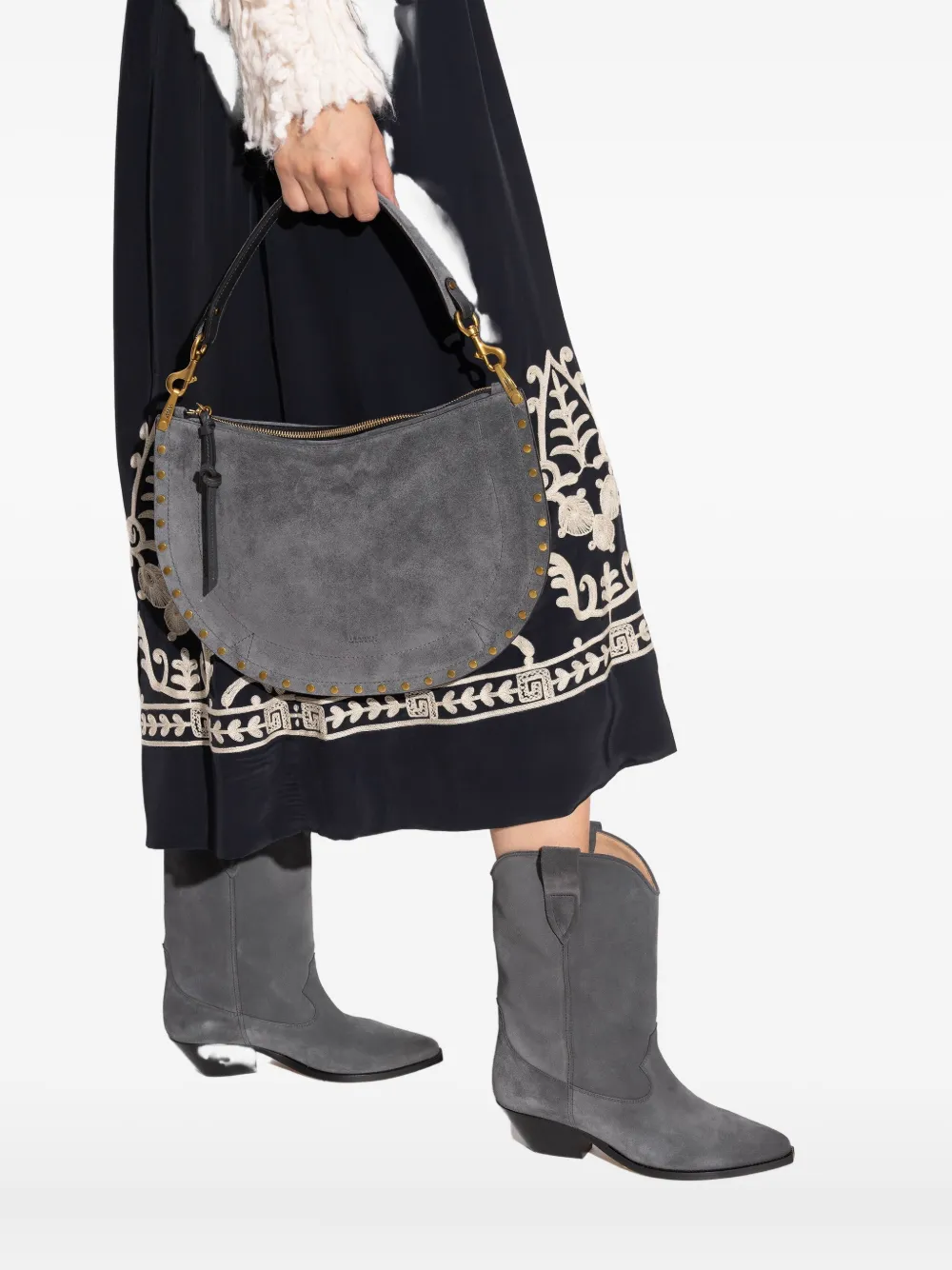 ISABEL MARANT studded shoulder bag - Grijs