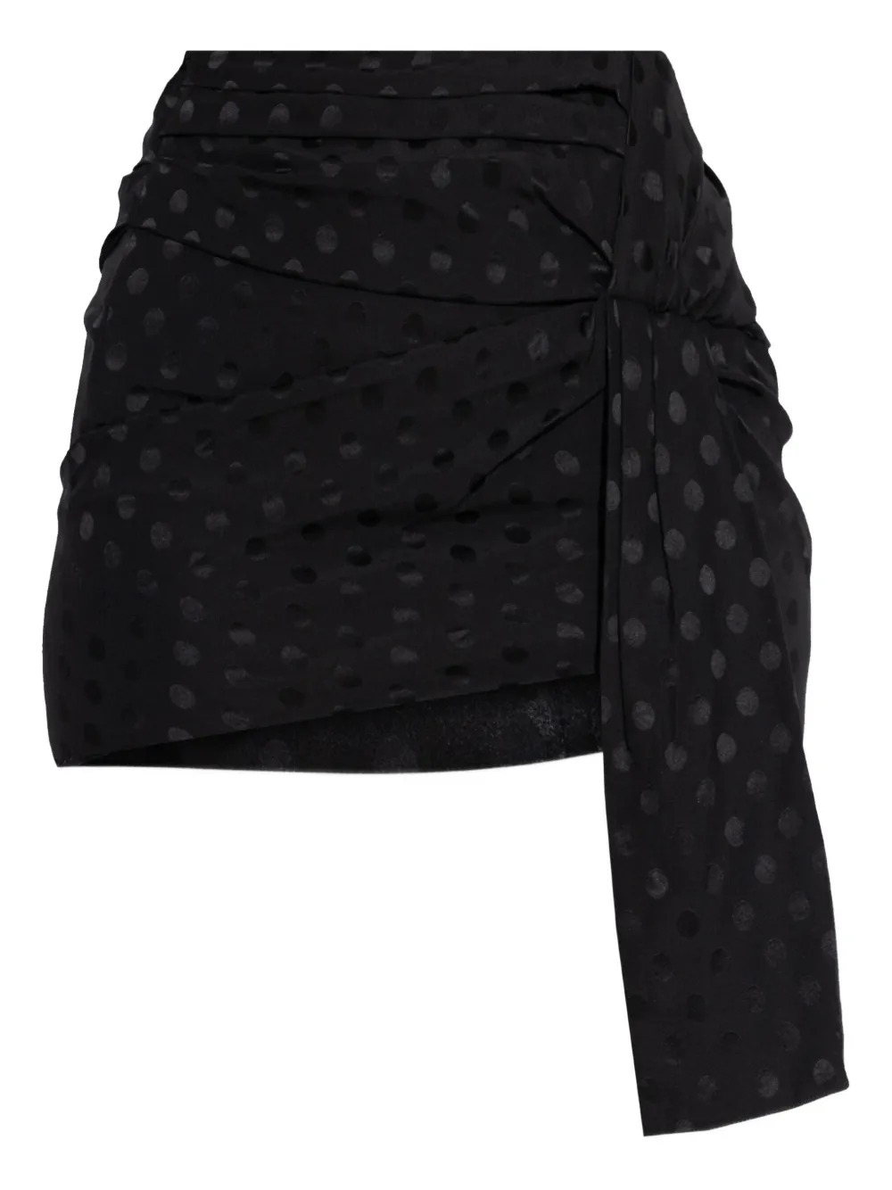 Isabel Marant Polka-dot Draped Mini Skirt In Black